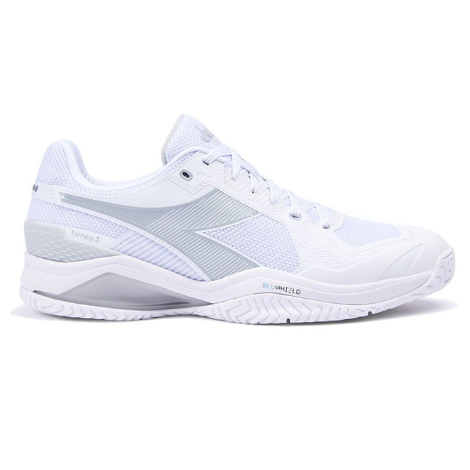 Diadora Blushield Torneo 3 AG Mens Tennis Shoe - White/Silver