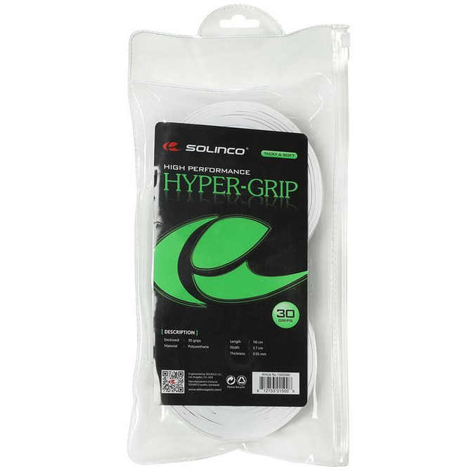 Solinco Hyper Grip Overgrip 30 Pack - White