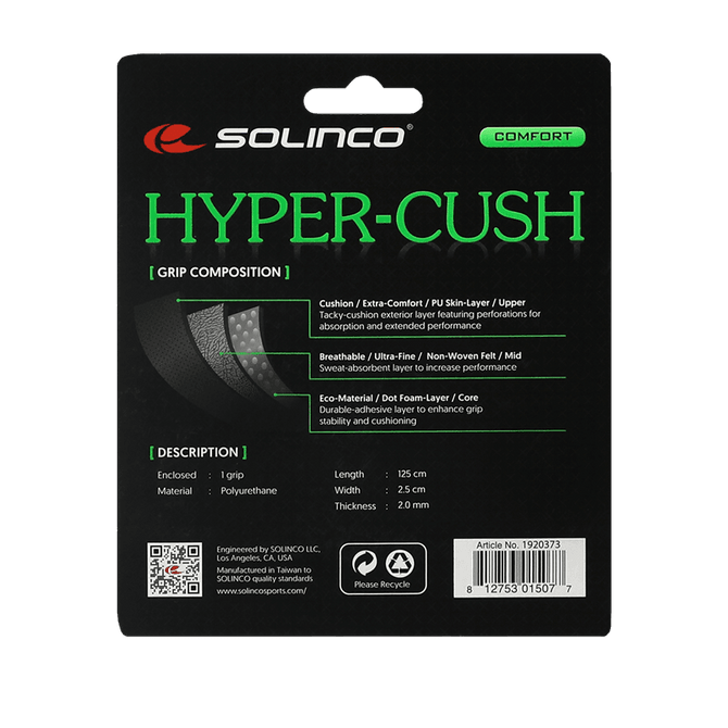 Solinco Hyper Cush Replacement Grip - Black