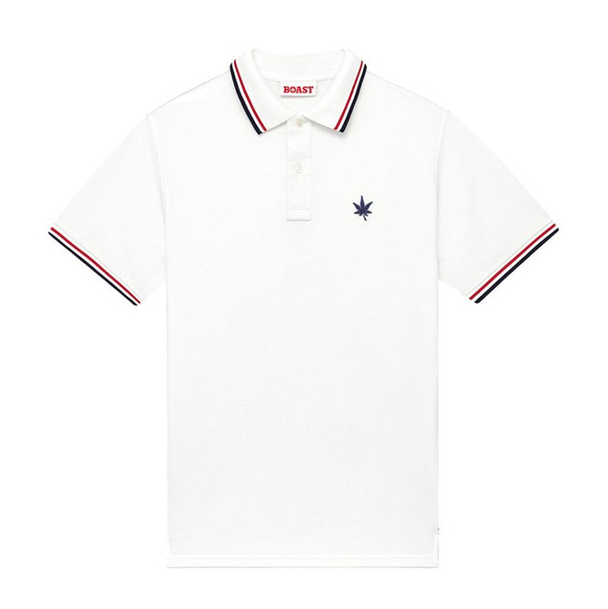 Boast 1983 Tipped Pique Polo - White/Red/Navy