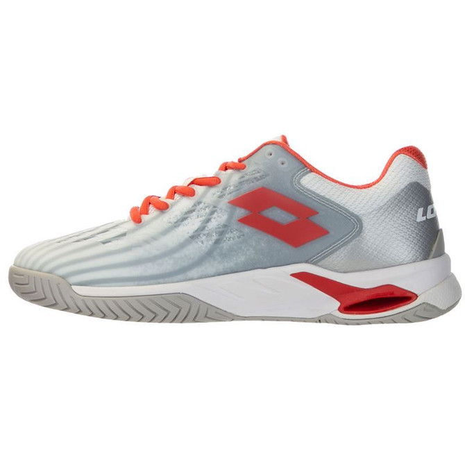 Lotto Mirage 100 Speed Womens Tennis Shoe - White/Red Poppy - 3