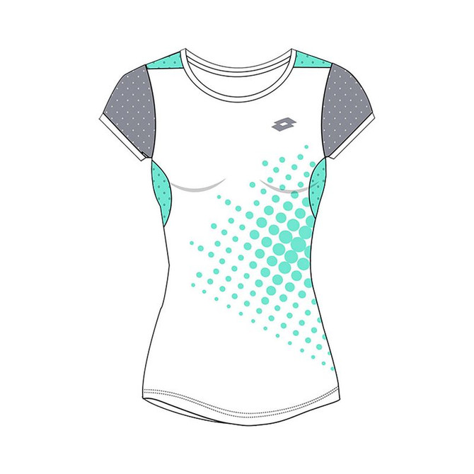 Lotto Girls Top Ten Tee I - Bright White/Green - 3