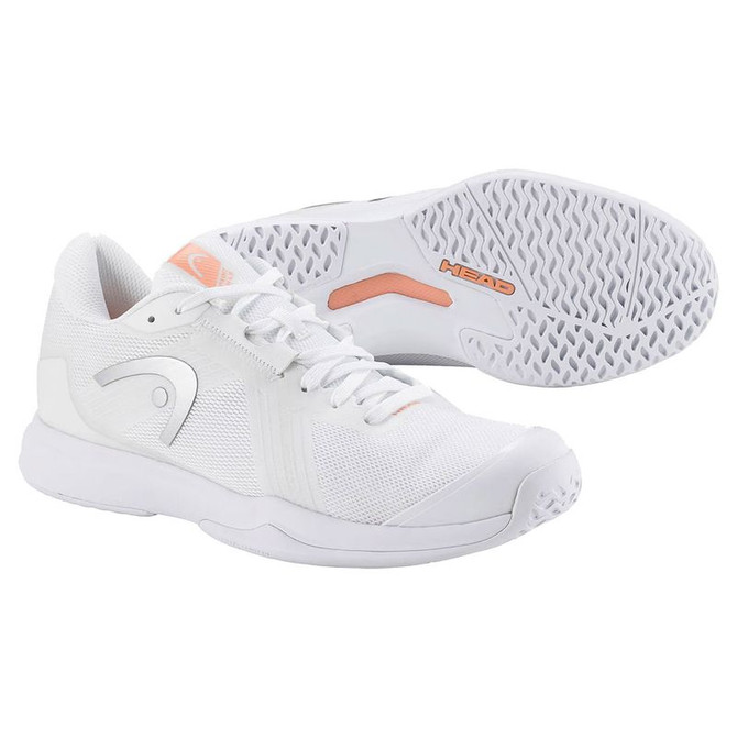 Head Sprint Team 4.0 Womens Tennis Shoe - White/Coral - 4