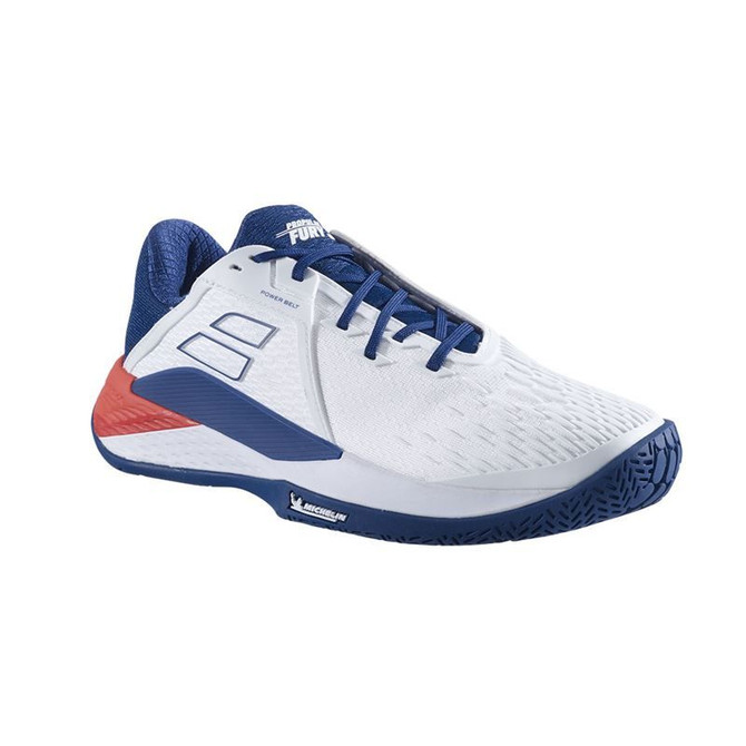 Babolat Propulse Fury 3 All Court Mens Tennis Shoe - White/Estate Blue - 4