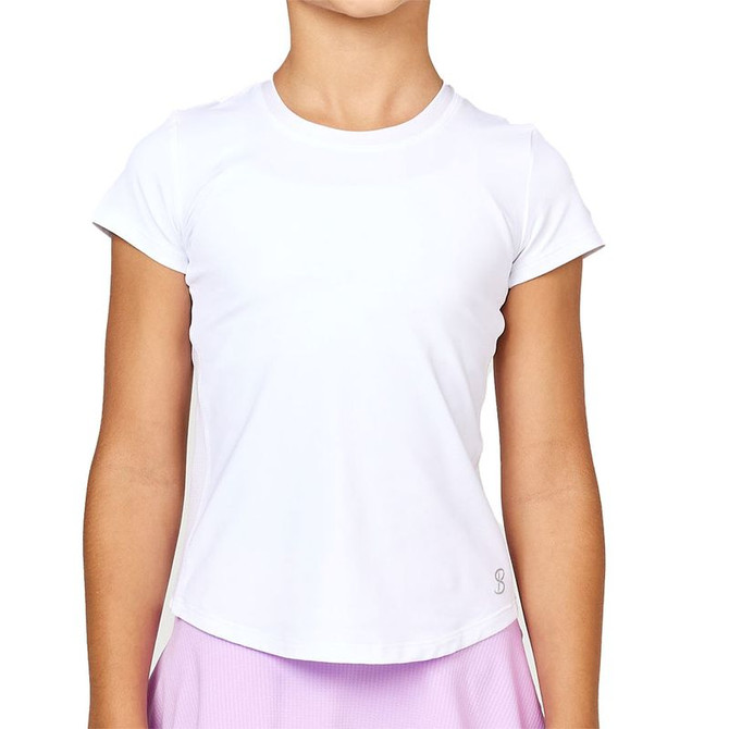 Sofibella UV Colors Girls Short Sleeve Top - White