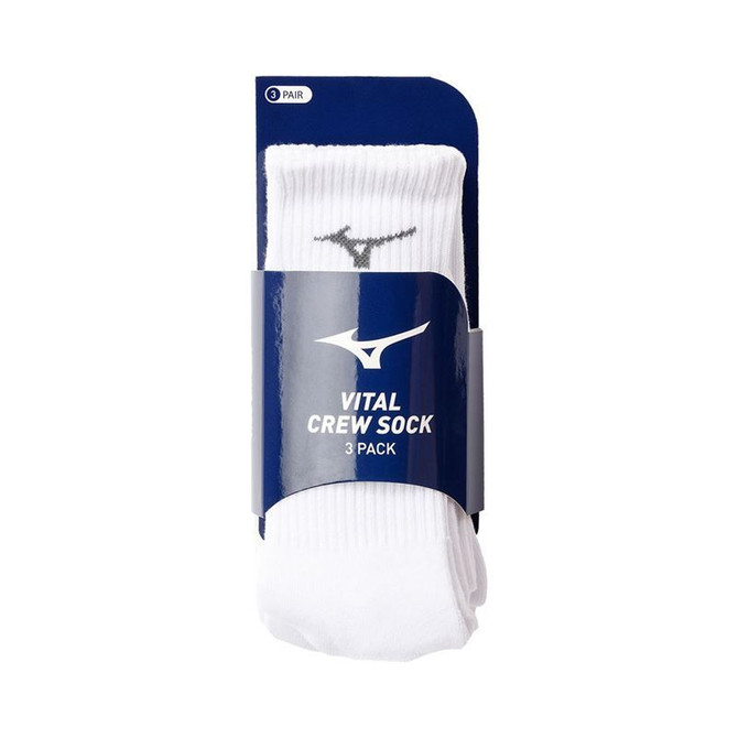 Mizuno Vital Crew Sock 3 Pack - White - 3