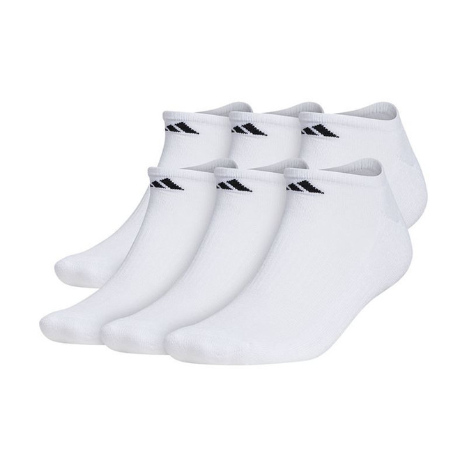 adidas Mens Athletic Cushioned (X-LARGE) No Show Sock 6 Pack - White/Black
