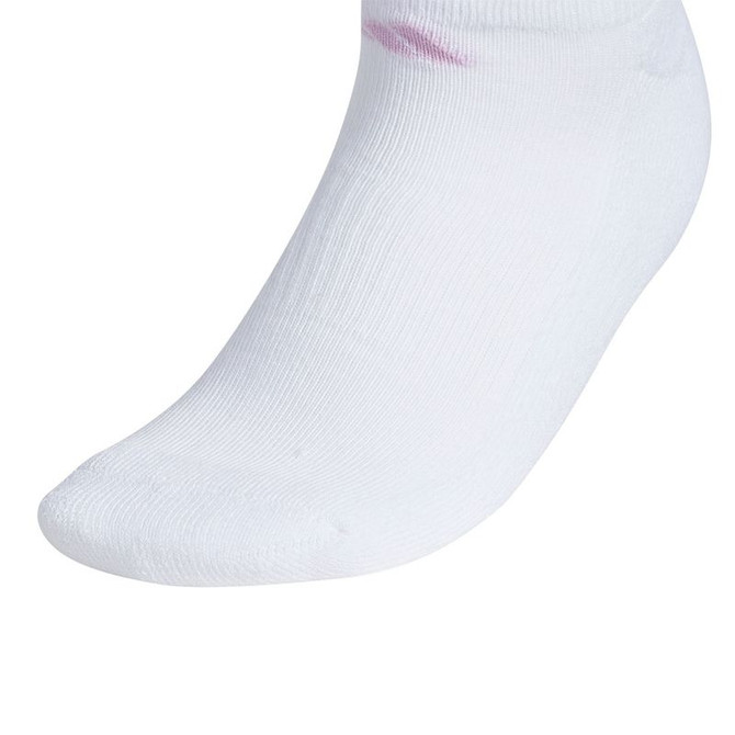 adidas Women's Athletic Cushioned 6 Pack No Show Sock - White/Clear Sky Blue/Bliss Lilac Purple - 4