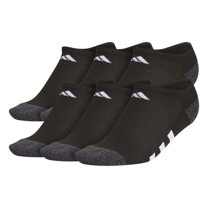 adidas Youth Athletic Cushioned 6 Pack No Show Sock - Black/Onix Grey/White