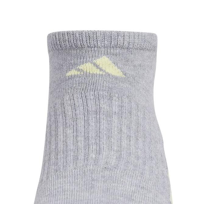 adidas Cushioned 3.0 Women's 3 Pack No Show Sock - Cool Light Heather/Yellow/Violet Tone Purple - 3