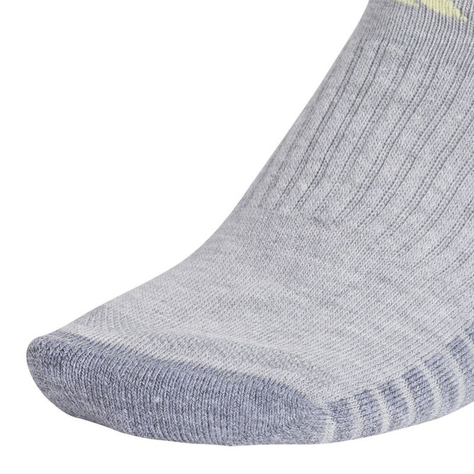 adidas Cushioned 3.0 Women's 3 Pack No Show Sock - Cool Light Heather/Yellow/Violet Tone Purple - 4