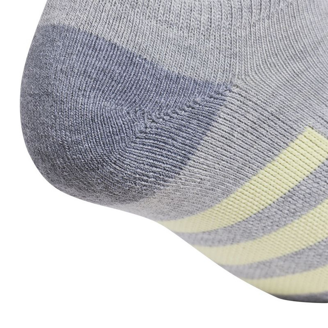 adidas Cushioned 3.0 Women's 3 Pack No Show Sock - Cool Light Heather/Yellow/Violet Tone Purple - 5