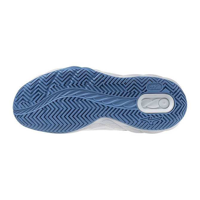 Mizuno Wave Enforce Court Womens Tennis Shoe - White/Parisian Blue - 2