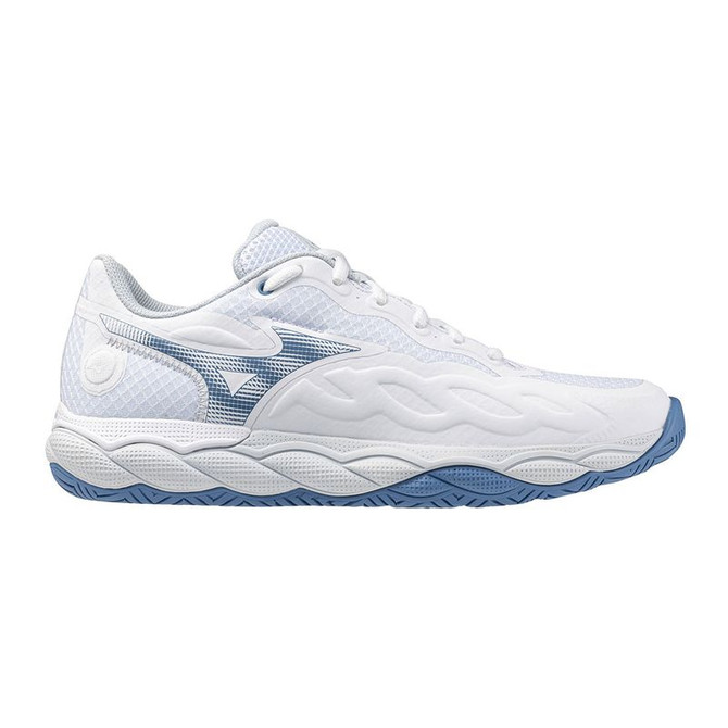 Mizuno Wave Enforce Court Womens Tennis Shoe - White/Parisian Blue