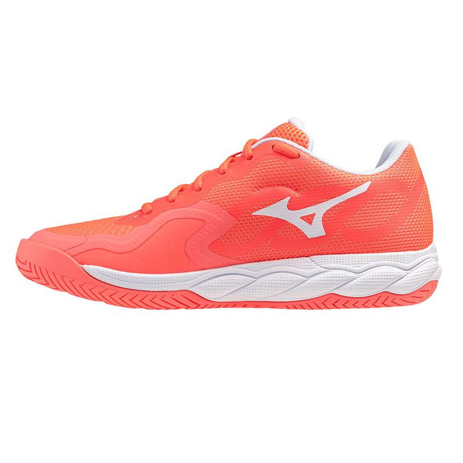 Mizuno Wave Enforce Court Womens Tennis Shoe - Striking Coral/White - 3