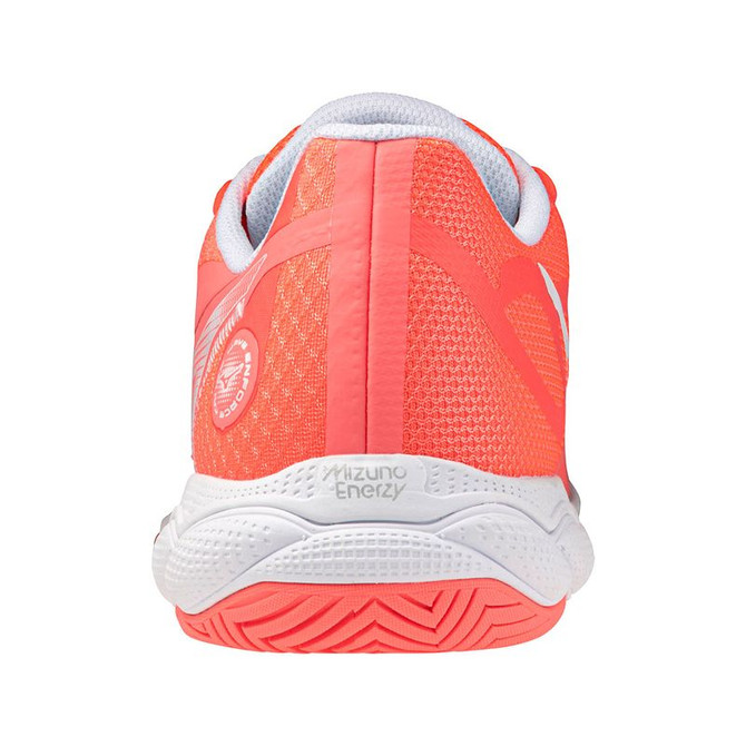 Mizuno Wave Enforce Court Womens Tennis Shoe - Striking Coral/White - 5