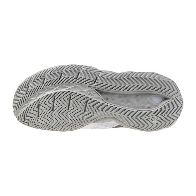 Mizuno Wave Enforce Tour 2 Womens Tennis Shoe - White/Silver - 2