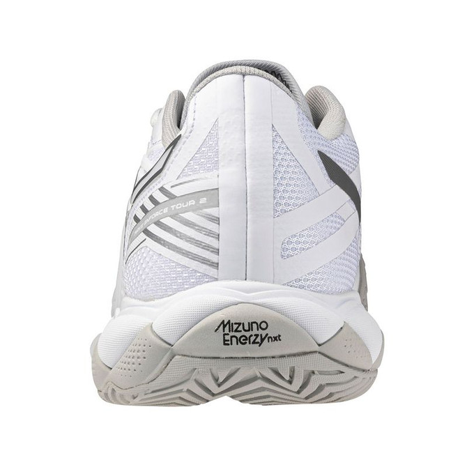 Mizuno Wave Enforce Tour 2 Womens Tennis Shoe - White/Silver - 6