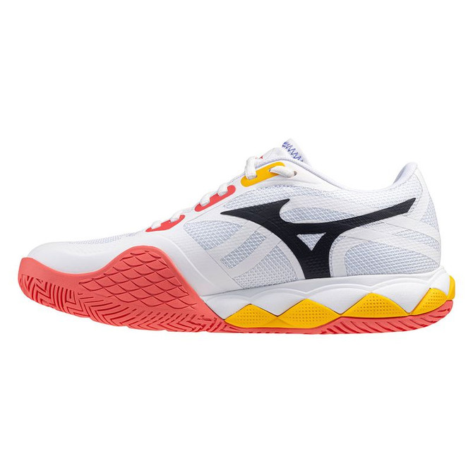 Mizuno Wave Enforce Tour 2 Womens Tennis Shoe - White/Icelandic Blue - 3