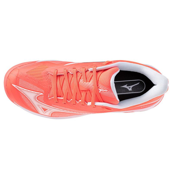 Mizuno Wave Exceed Court Womens Tennis Shoe - Striking Coral/White - 3