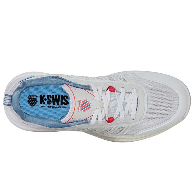 K Swiss Ultra Court Womens Pickleball Shoe - White/Faded Denim/Dubarry - 4