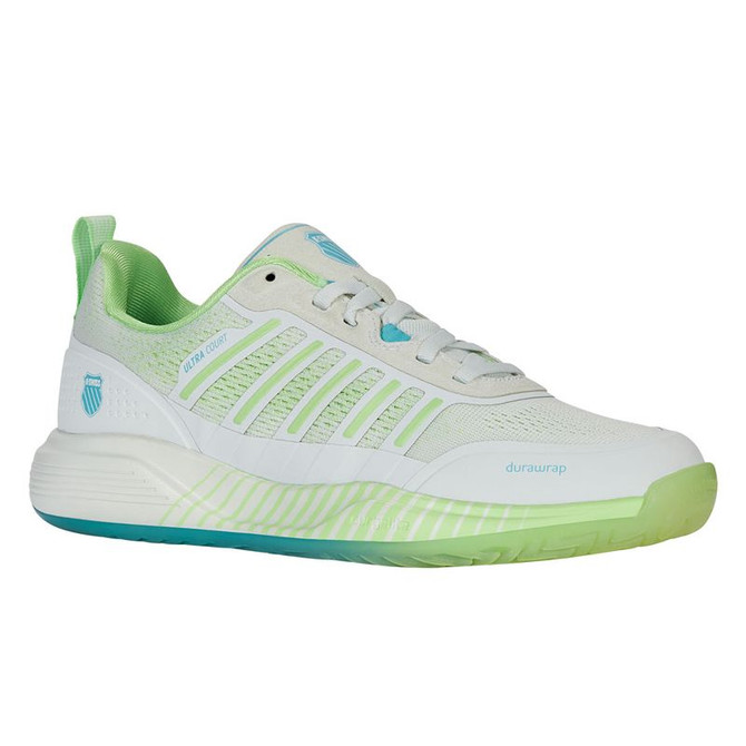 K Swiss Ultra Court Womens Pickleball Shoe - Bit of Blue/Paradise Green/Capri - 4