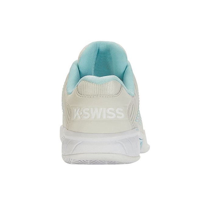 K Swiss Hypercourt Express 2 Womens Tennis Shoe - Vaporous Gray/White/Blue Glow - 5