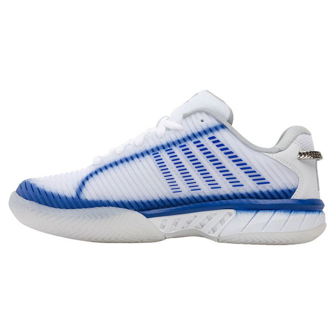 K Swiss x Lucky In Love Hypercourt Express 2 Womens Tennis Shoe - White/Electric Blue/Silver - 3