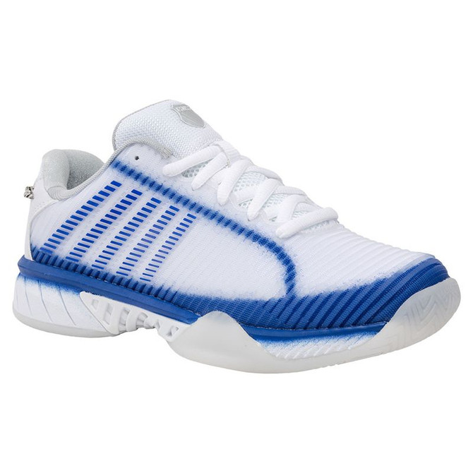 K Swiss x Lucky In Love Hypercourt Express 2 Womens Tennis Shoe - White/Electric Blue/Silver - 4
