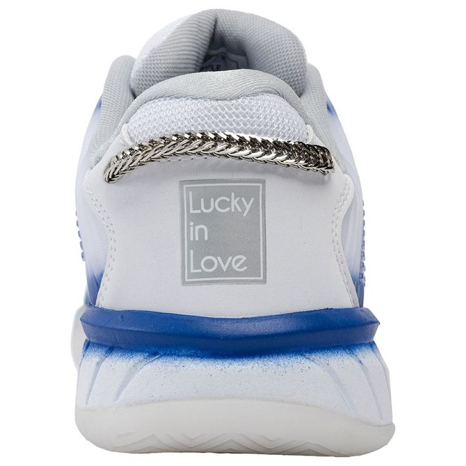 K Swiss x Lucky In Love Hypercourt Express 2 Womens Tennis Shoe - White/Electric Blue/Silver - 6