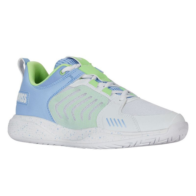 K Swiss Ultrashot Team Womens Tennis Shoe - Lucent White/Dutch Canal/Paradise Green - 4