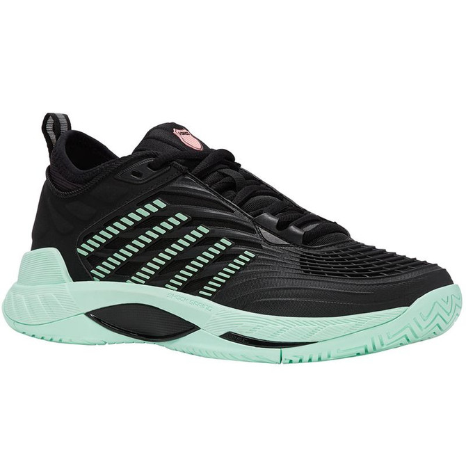 K Swiss Hypercourt Supreme 2 Womens Tennis Shoe - Black/Neon Mint - 4