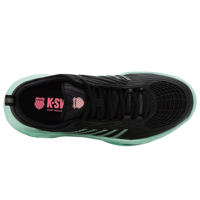K Swiss Hypercourt Supreme 2 Womens Tennis Shoe - Black/Neon Mint - 7