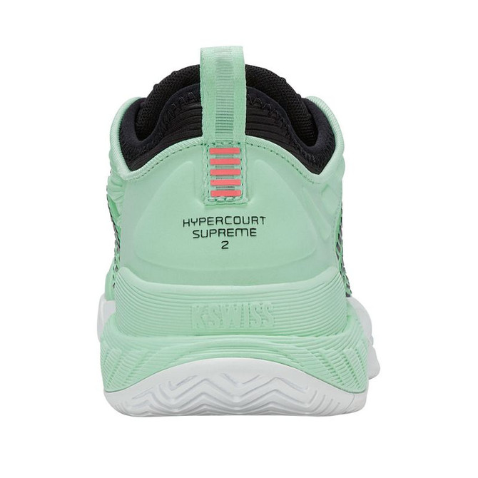 K Swiss Hypercourt Supreme 2 Womens Tennis Shoe - Neon Mint/Black/White - 6