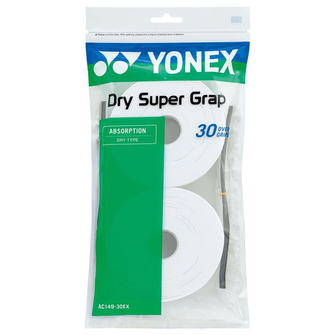 Yonex Dry Super Grap White Overgrip 30 Pack