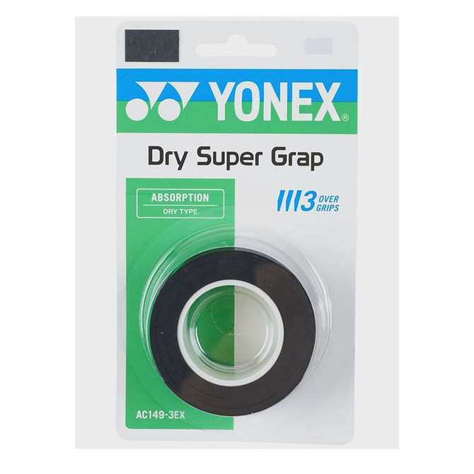 Yonex Dry Super Grap Black Overgrip (3 Pack)