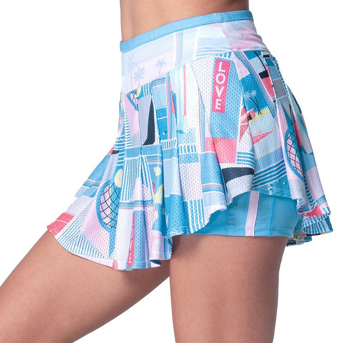 Lucky in Love Linen Nouveau Intuition Skirt - Periwinkle - 2