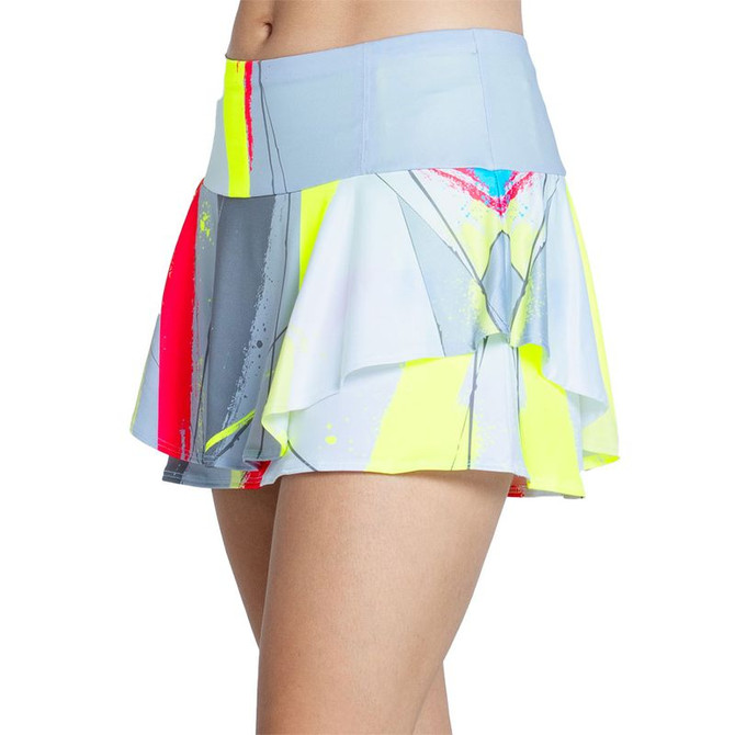 Lucky in Love Novelty Gingham Rush Skirt - Neon Yellow - 2