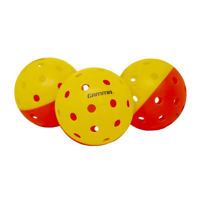 Gamma Two-Tone 6 Pack Outdoor Pickleball - Red/Yellow - 2