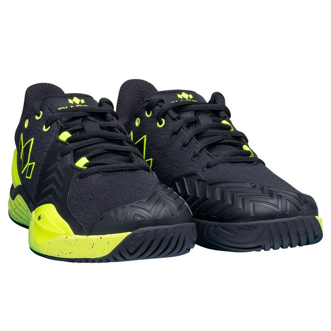 Diadem Court Burst Mens Tennis Shoe - Black/Yellow - 5