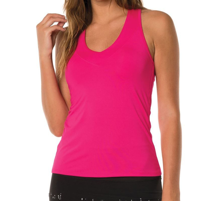 Lucky in Love Core V Neck Tank - Spark Pink