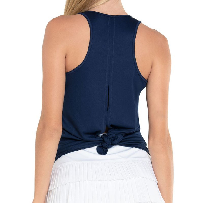 Lucky In Love Essentials Rib Tie Back Tank Top - Midnight - 3