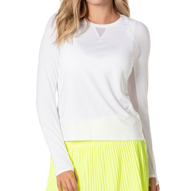 Lucky in Love Essentials High Low Breezy Long Sleeve Top - White