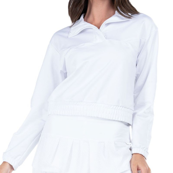 Lucky in Love Essentials Mock Pullover - White