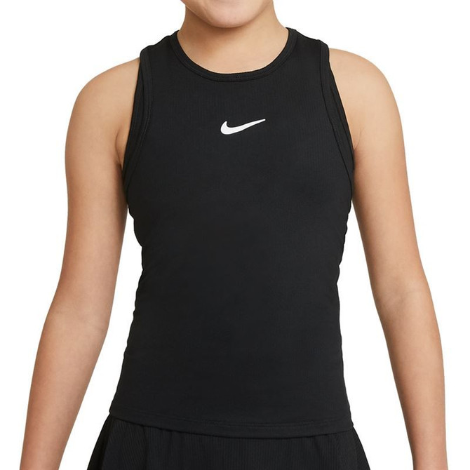 Nike Court Girls Dri Fit Victory Tank - Black/White