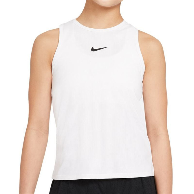 Nike Court Girls Dri Fit Victory Tank - White/Black