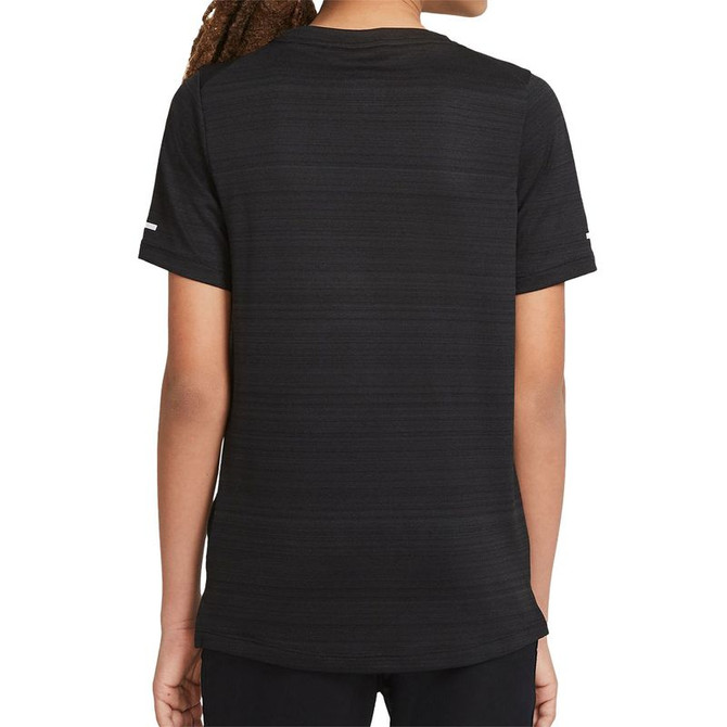 Nike Boys Short Sleeve Miler Crew - Black - 3