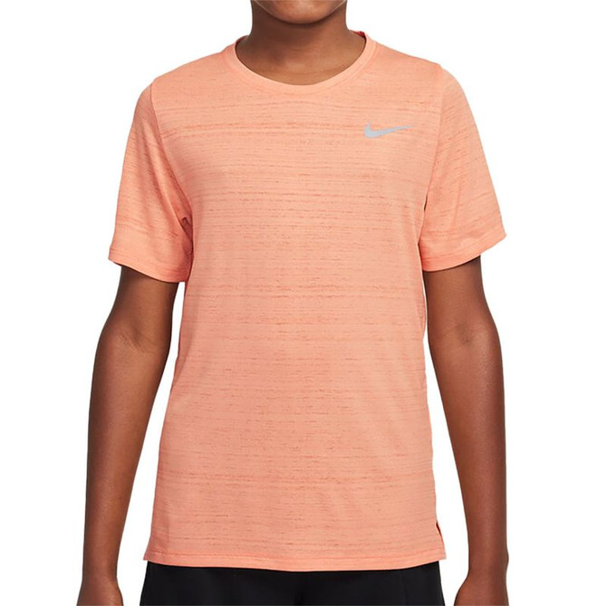Nike Boys Short Sleeve Miler Crew - Apricot Agate
