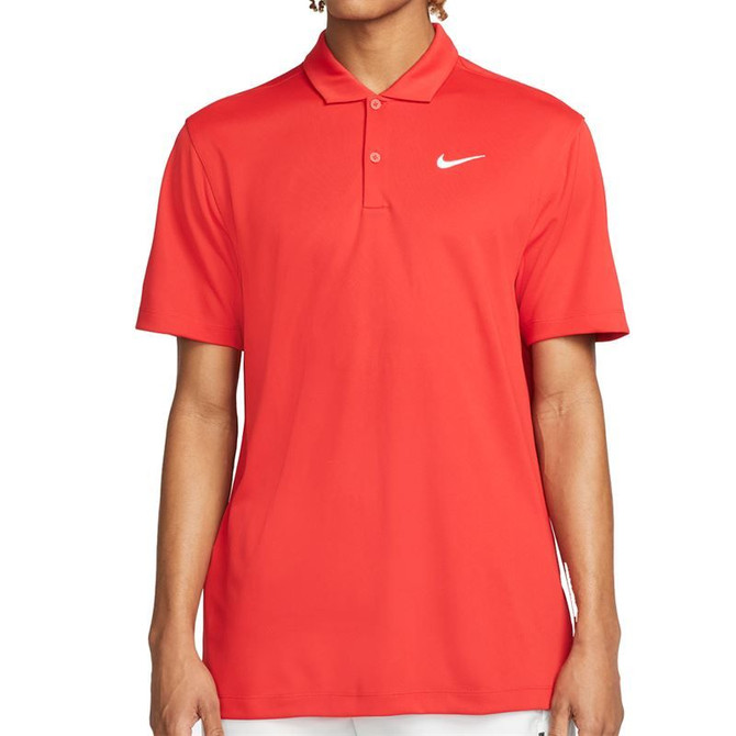 Nike Court Dri FIT Solid Polo - University Red/White