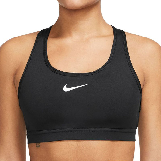 Nike Swoosh Medium Support Bra - Black/White